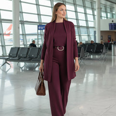 Elysian Women's Set | Soft Loungewear Cardigan, Top, and Pants