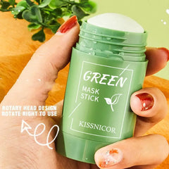 Face Clean Mask Green Tea Cleansing Stick Mask Shrink Pores Deep Blackhead Remover Facial Cleansing Moisturizing Mask 40g