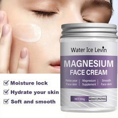 Magnesium Cream, High-Quality Magnesium Chloride, Deeply Penetrates and Moisturizes the Face, Vitamins Replenish Moisture, Long-Lasting Hydration