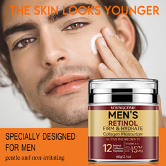 Men's Retinol Firming Face Cream Skincare Moisturizing Collagen Brightening Smooth Wrinkles Facial Face Men Skin Care Treatment