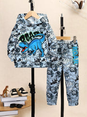 Children's Dinosaur Print Hoodie and Pants Set