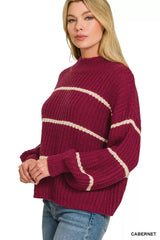 Zenana Oversize Striped Sweater