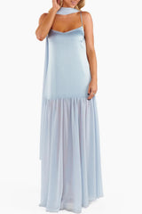 Adjustable Strap Maxi Cami Dress with Scarf