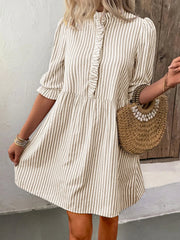 Striped Half Sleeve Dress - Stylish & Comfortable