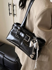 Buckle Decor Shoulder Bag