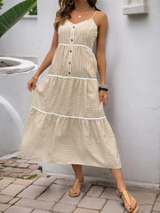 Striped V-Neck Cami Dress