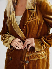 Lapel Collar Button Up Blazer