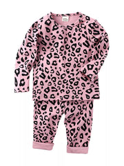 Children's Leopard Print Long Sleeve Top and Pants Set