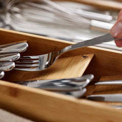 Bamboo Cutlery Organizer – Space-Saving Kitchen Drawer Solution
