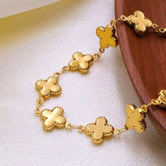 18K Gold-Plated Clover Charm Necklace