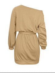 One Shoulder Tie Waist Dress