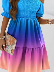 Off Shoulder Smocked Summer Dress