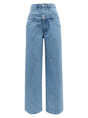 Faux Layered High Waist Jeans