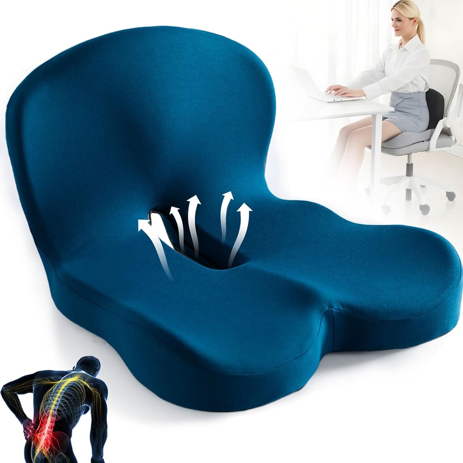 Breeze Ergonomic Cushion | Lumbar Support, Non-Slip