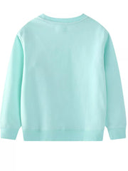 Children's Flower Embroidered Crew Neck Sweatshirt