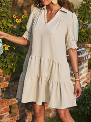 Johnny Collar Short Sleeve Mini Dress