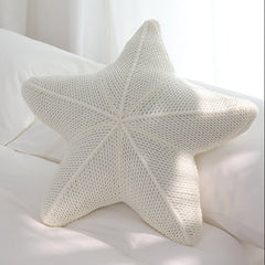 Caspian Knit Pillow – 20x20 Plush Star-Shaped Cushion in Earthy Tones