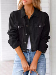 Button Up Long Sleeve Denim Jacket