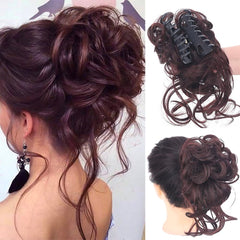 Clara Volumizing Curly Bun Claw Clip | Heat-Stylable Updo Hairpiece