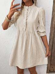Striped Half Sleeve Dress - Stylish & Comfortable
