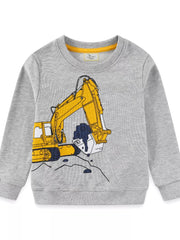 Children's Excavator Crew Neck Sweatshirt