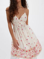 Floral Print Cutout Cami Dress