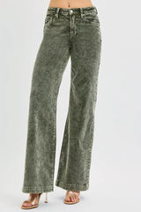 RISEN Full Size High Rise Wide Leg Corduroy Jeans Plus Size