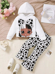 Children's Graphic Long Sleeve Hoodie and Pant Set