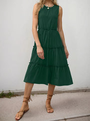Frill Tiered Midi Dress