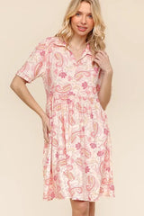Haptics Fit and Flare Paisley Print Knit Dress
