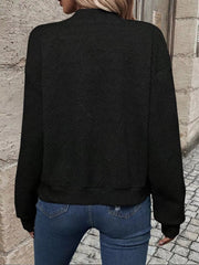 Full Size Zip Up Long Sleeve Textured Jacket Plus Size