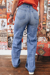 High-Waisted Wide Leg Jeans