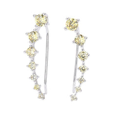Delara Zirconia Ear Climber Earrings | Seven-Stone Crawler Stud Style