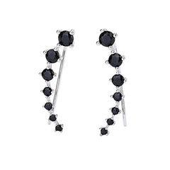 Delara Zirconia Ear Climber Earrings | Seven-Stone Crawler Stud Style