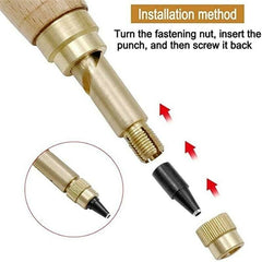 Delmar Rotary Leather Hole Punch | Adjustable Brass Tool for Crafts, Sewing & Paper Projects