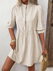 Striped Half Sleeve Dress - Stylish & Comfortable