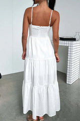 Cut-Out Tiered Dress with Spaghetti Straps