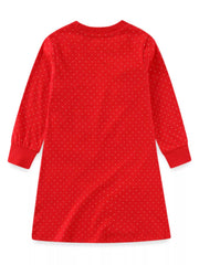 Children's Animal Applique Long Sleeve Dress