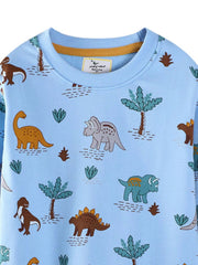 Children's Dinosaur Print Crew Neck Sweatshirt