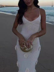 Flower Maxi Sweater Cami Dress