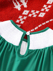 Children's Christmas Embroidered A-Line Dress