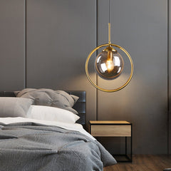 Elegant Glass Pendant Light with Gold Frame Finish – Modern Indoor Lighting