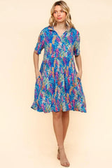 Haptics Johnny Collar Babydoll Dress with Side Pockets