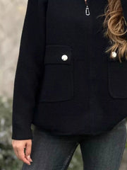 Full Size Zip-Up Long Sleeve Outerwear Plus Size