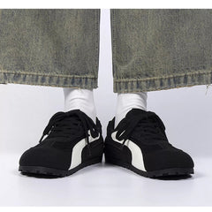 Contrast Lace Up Casual Sneakers