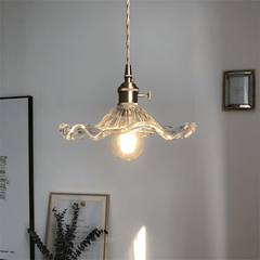 Floral Glass Pendant Light – Elegant Flower Design LED Hanging Light for Kitchen and Living Room Ambience