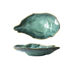 Handcrafted Ceramic Shell Bowl with Ocean-Inspired Glaze – Unique Rippled Design