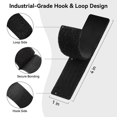 HoldEase Hook And Loop Tape | 1-Inch Reusable Adhesive Mounting Strips