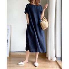 Juniper Linen-Cotton Maxi Dress | Breathable Easy-Care Warm Weather Style