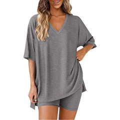 Lara Relaxed Tee & High-Waist Shorts Set | Soft Breathable Warm-Weather Outfit